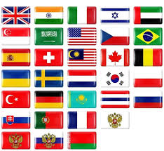 International Flag Stickers - 40ct.