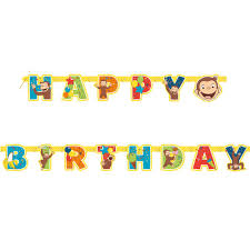 Curious George Happy Birthday Banner