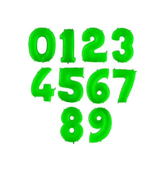 40" Neon Number Mylar - Green