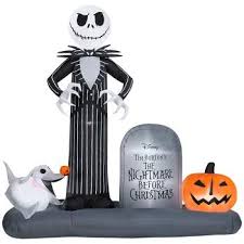 Inflatable Airblown Jack Skellington with Zero