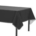 Black Flannel Back Vinyl Tablecover - 54" x 108"