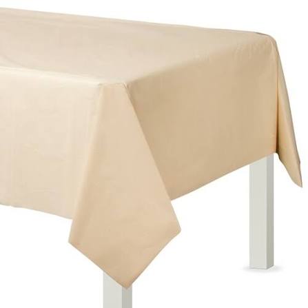Ivory Flannel Backed Vinyl Tablecover - 54" x 108"