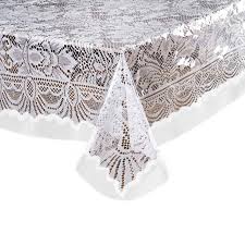 Vinyl White Lace Table Cloth - 60" x 90"