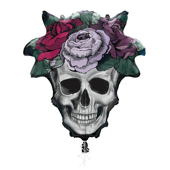 21" Floral Skull Halloween Mylar Balloon