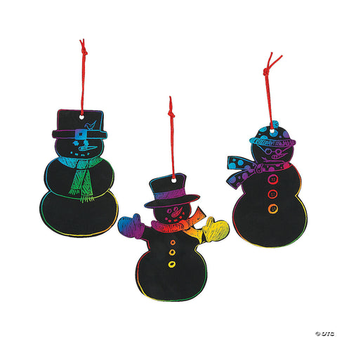 Magic Color Scratch Snowman Christmas Ornaments