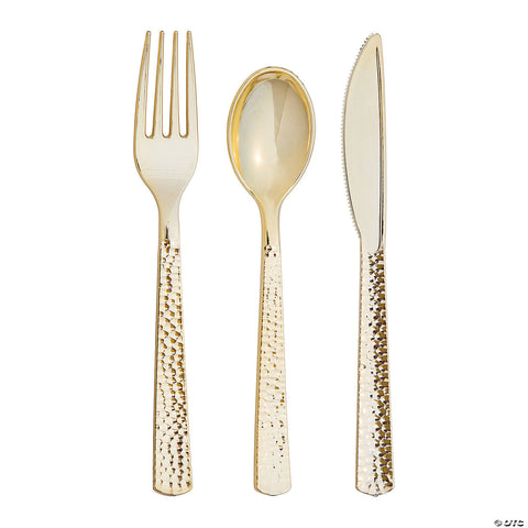 Hammered Gold Cutlery Set