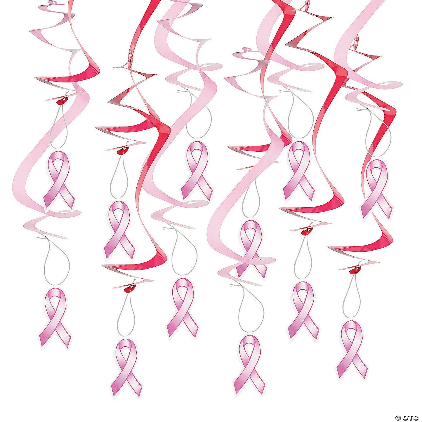 Pink Ribbon Swirl Decorations