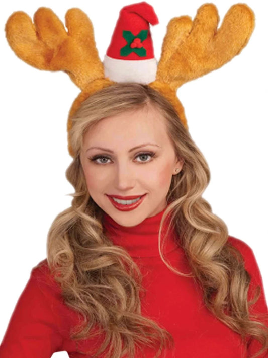 Antler Headband w/Santa Hat