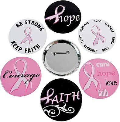 Pink Ribbon "I Wear Pink" 3" Buttons