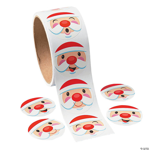 Santa Face Roll Stickers