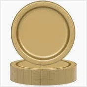 PLATE - GOLD SPARKLE 10"  PAPER  50 CT/PKG