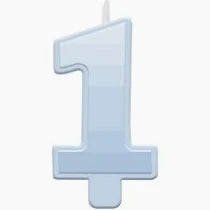 Blue Ombre 1st Birthday Candle - 4"