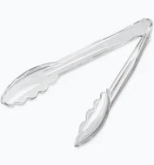 9" Clear Plastic Tongs