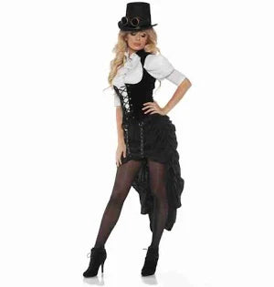 Steam Punk Women's Skirt W/ Lace front Vest