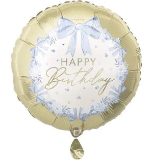 Blue Bow Happy Birthday 18" Mylar Balloon