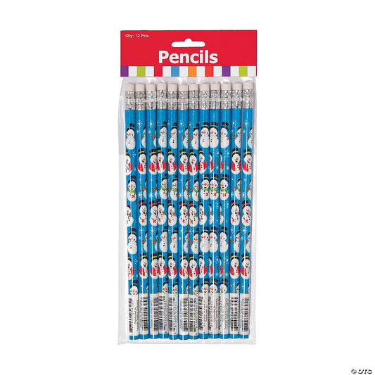 12ct. Snowman Pencils