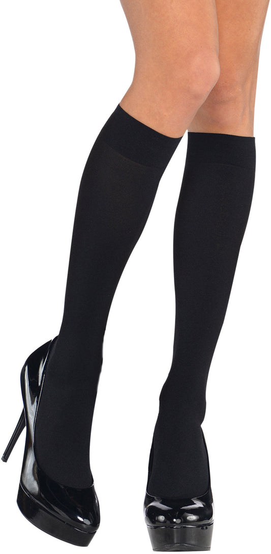 Black Knee High Stockings