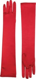 Long Red Satin Dress Gloves
