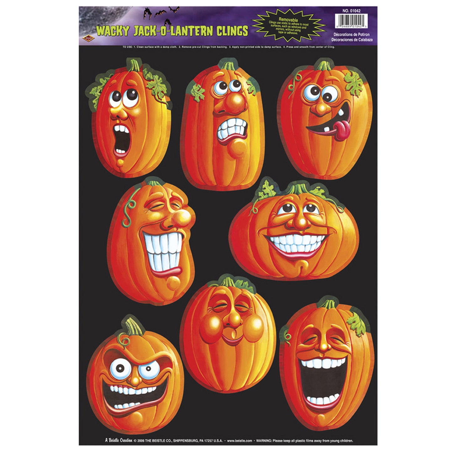 CLING - WACKY JACK-O- LANTERNS