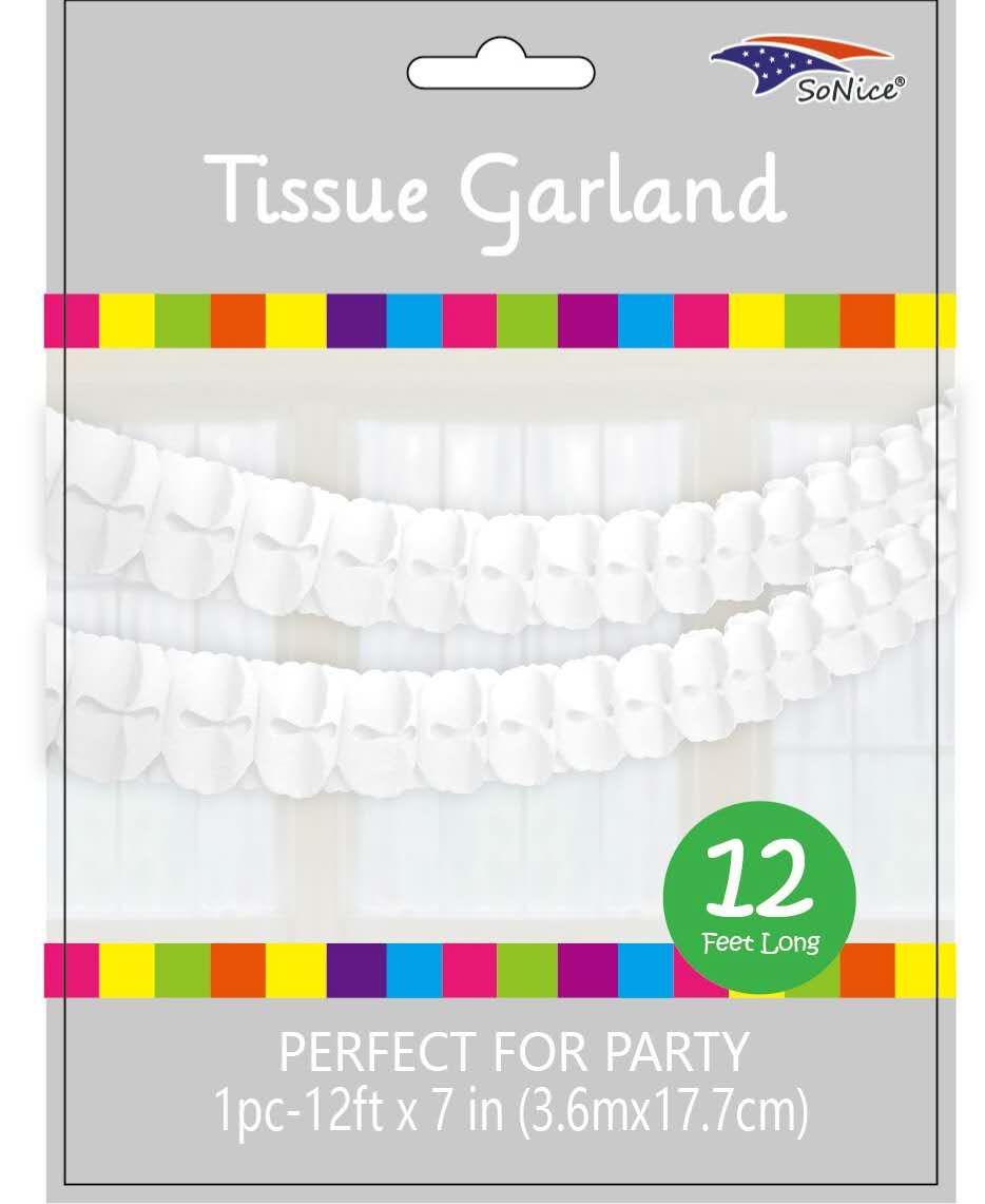 TISSUE GARLAND 20+ COLOR OPTIONS