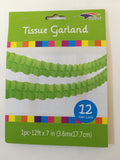 TISSUE GARLAND 20+ COLOR OPTIONS