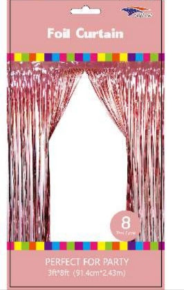 ROSE GOLD METALLIC FRINGE BACKDROP CURTAIN