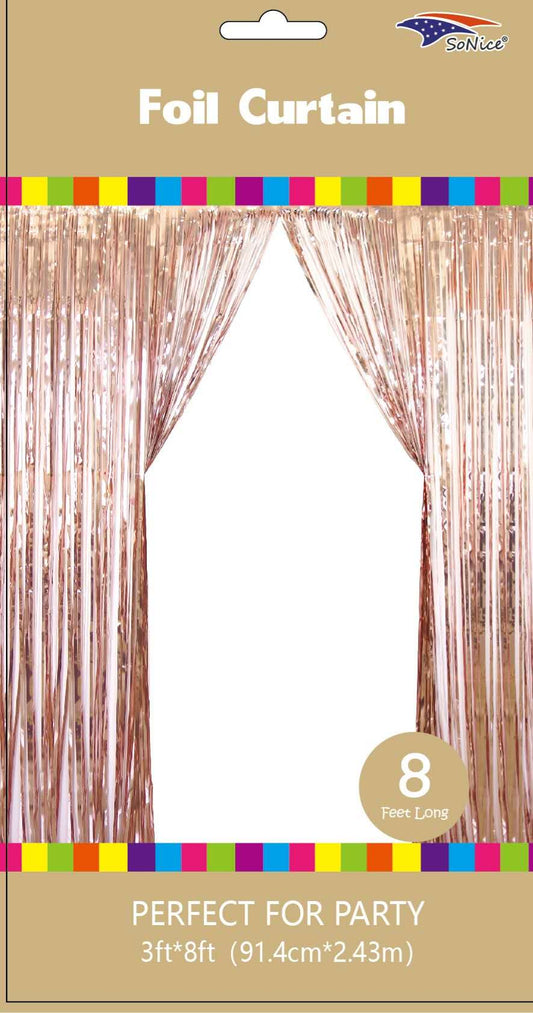 CHAMPAGNE METALLIC FRINGE BACKDROP CURTAIN