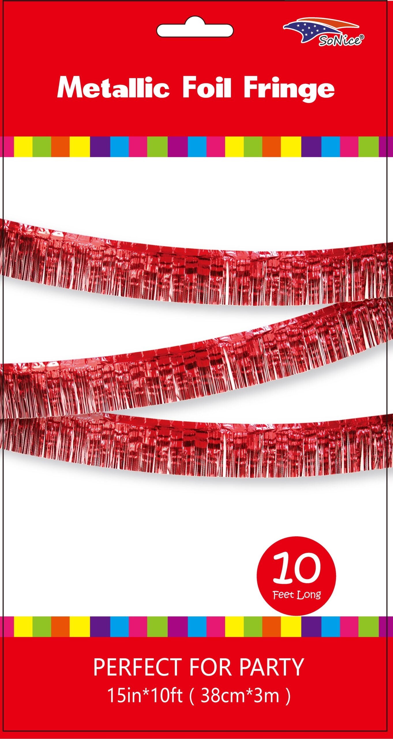 METALLIC FOIL FRINGE BANNER 11+ COLOR OPTIONS