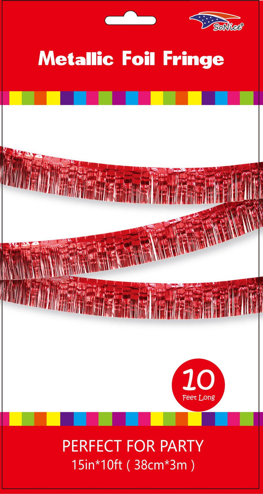 METALLIC FOIL FRINGE BANNER 11+ COLOR OPTIONS