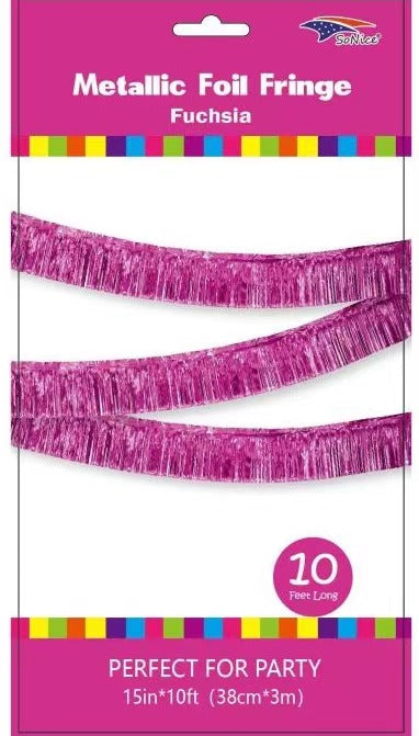 METALLIC FOIL FRINGE BANNER 11+ COLOR OPTIONS