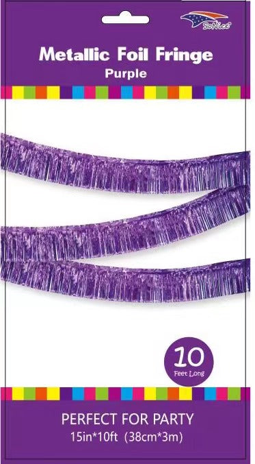 METALLIC FOIL FRINGE BANNER 11+ COLOR OPTIONS