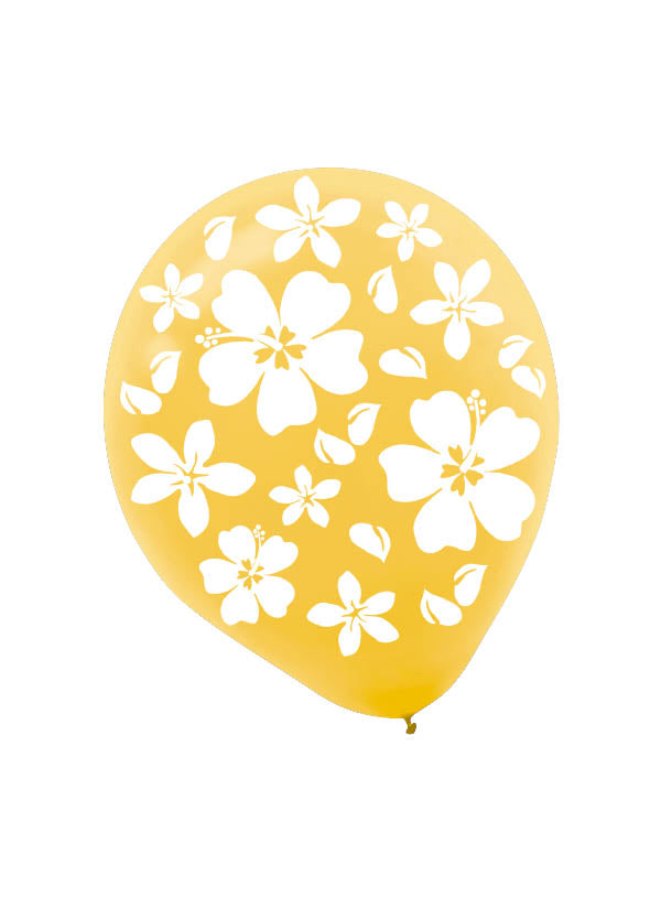 Hibiscus Print 12" Latex Balloons