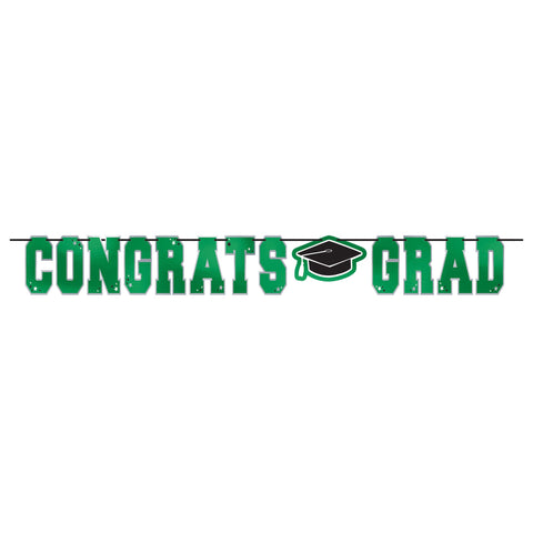 Green Congrats Grad Foil Letter Banner
