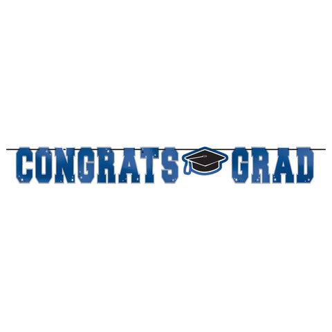 Blue Congrats Grad Foil Letter Banner