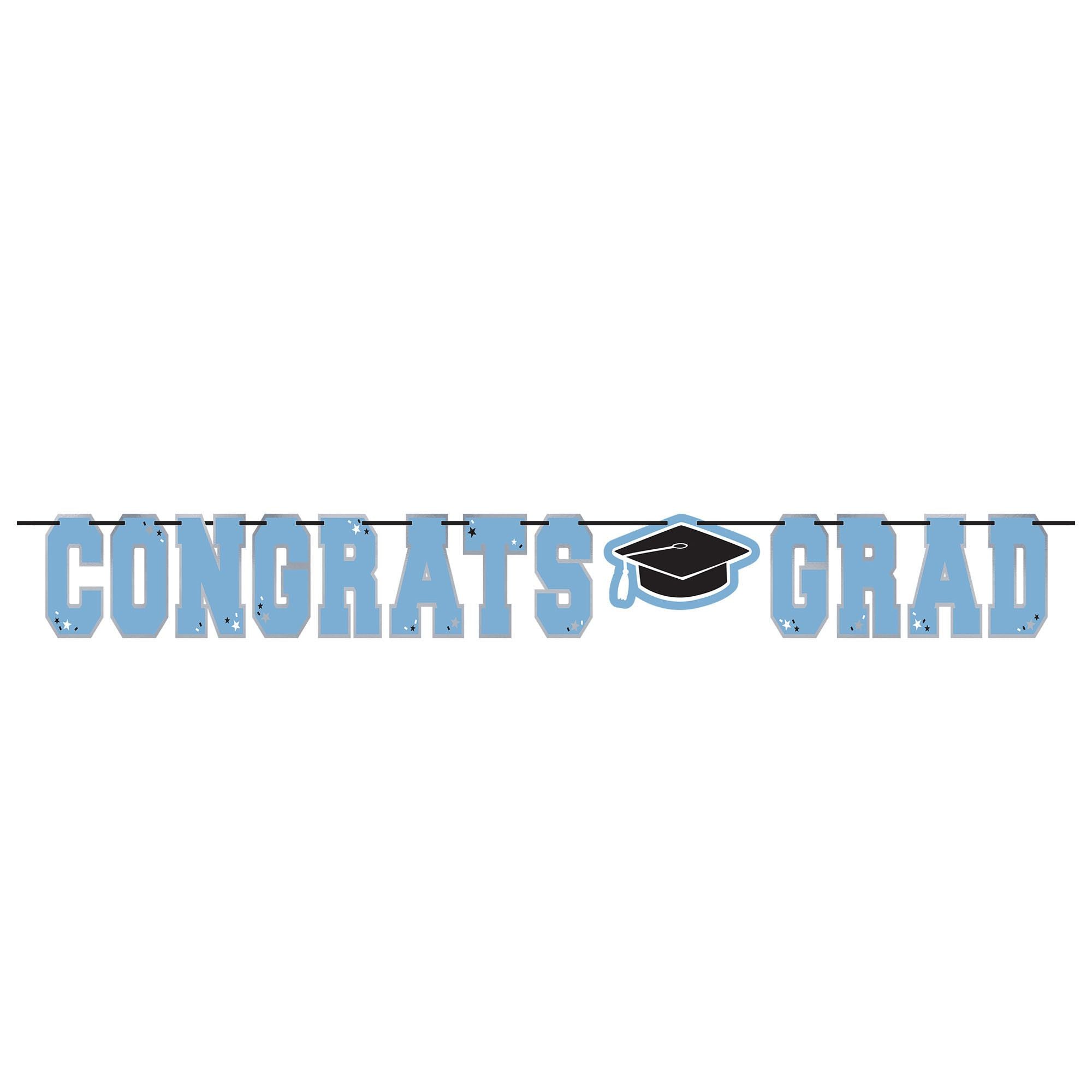 Powder Blue Congrats Grad Foil Letter Banner – HornerNovelty