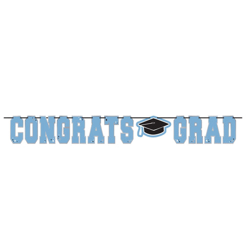 Powder Blue Congrats Grad Foil Letter Banner