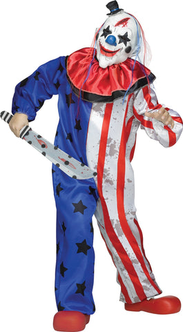 EVIL RED AND BLUE CLOWN CHILD COSTUME