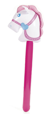 INFLATABLE STICK HORSE WHITE     1PC