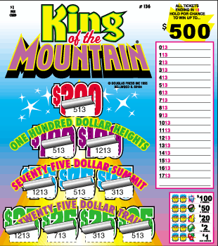 KING OF THE MOUNTAIN PULL TAB 2240 TICKETS