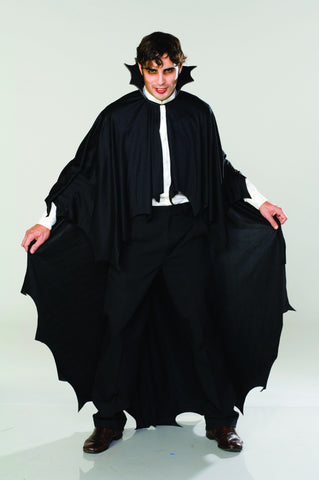 LONG BLACK VAMPIRE CAPE ADULT  ONE FITS FITS MOST