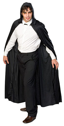 LONG HOODED FABRIC CAPE ADULT
