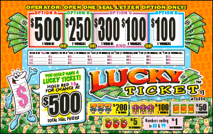 LUCKY TICKET PULL TAB 1440 TICKETS