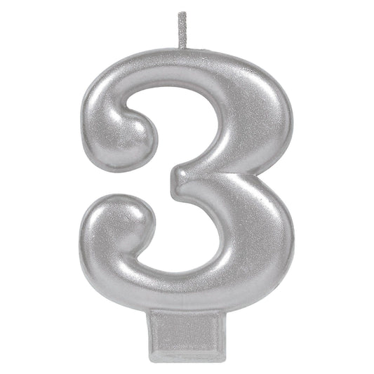 Metallic Silver Candle- #3