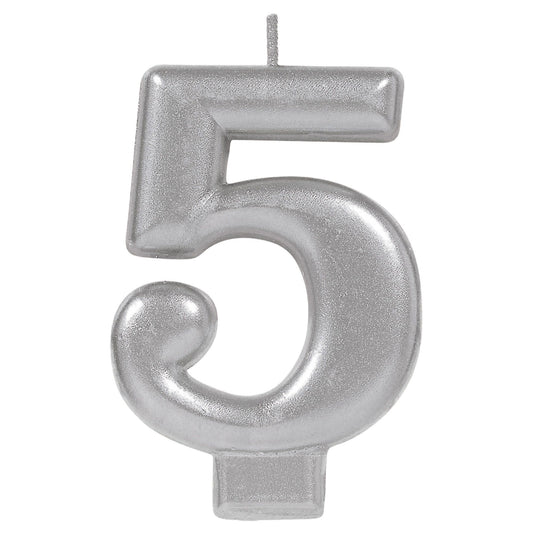 Metallic Silver Candle- #5