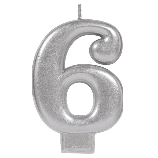 Metallic Silver Candle- #6
