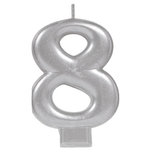 Metallic Silver Candle- #8