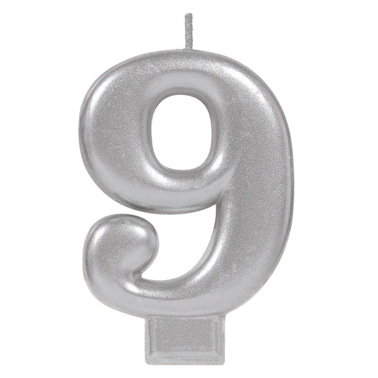 Metallic Silver Candle- #9