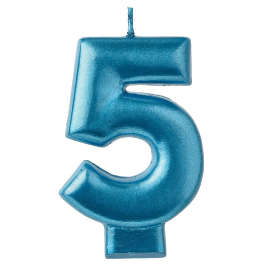 Metallic Blue Candle- #5