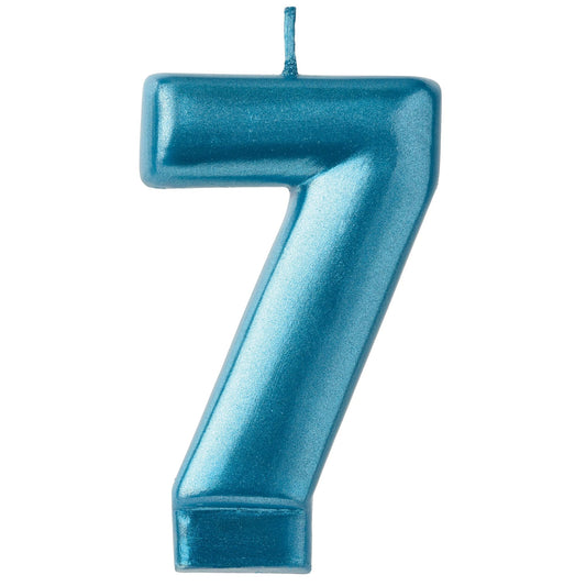 Blue Metallic Candle- #7