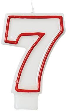 CANDLE - NUMERAL 7 RED/WHITE